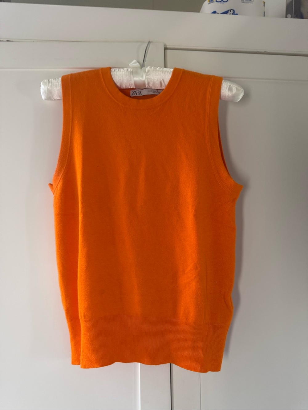 Zara Bright Orange Sleeveless Knit Tank